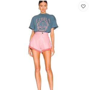 One Teaspoon Leather Streetwalker Shorts in pink